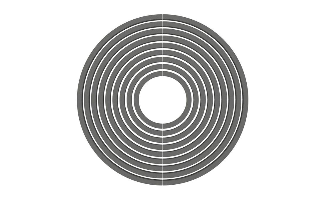 Circle alcorque circular hormigon UHPC. Imagen 3D negro 