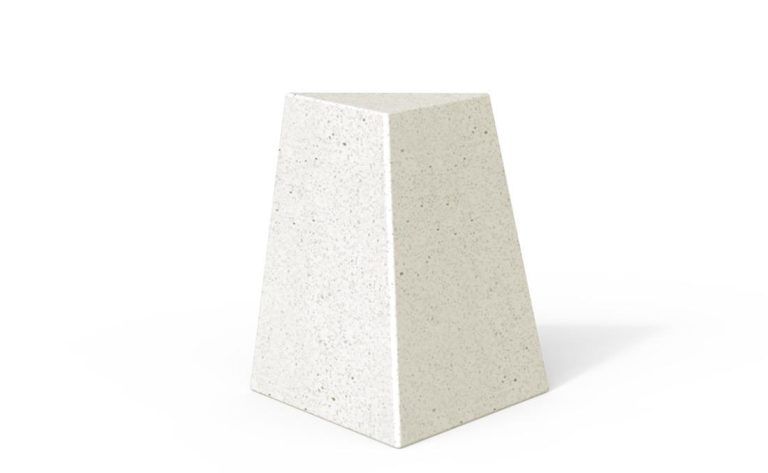 Bolardo pilona disuasorio de hormigón prefabricado.
