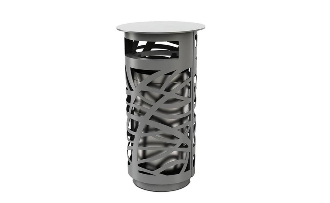 Papelera de exterior urbana Prestige metálica de diseño.