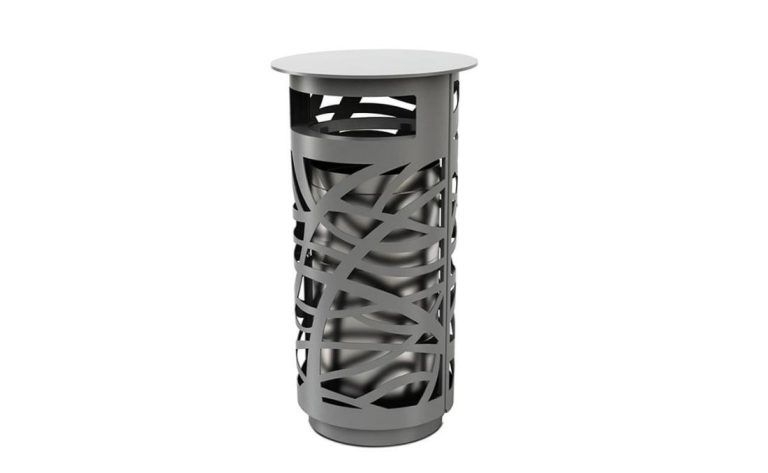 Papelera de exterior urbana Prestige metálica de diseño.