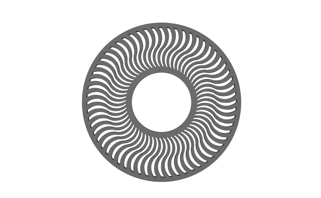 Alcorque modelo Solar circle en hormigón color gris.