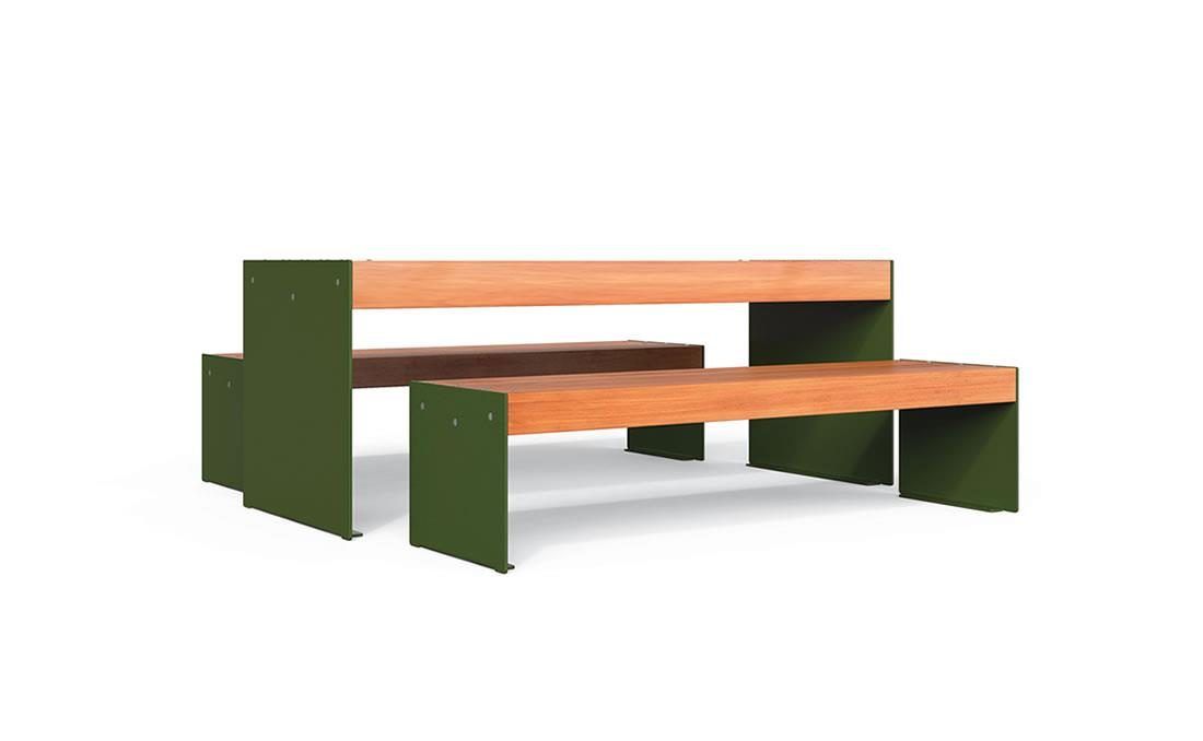 Mesa urbana ideal para exteriores urbanos, resistente y de calidad.