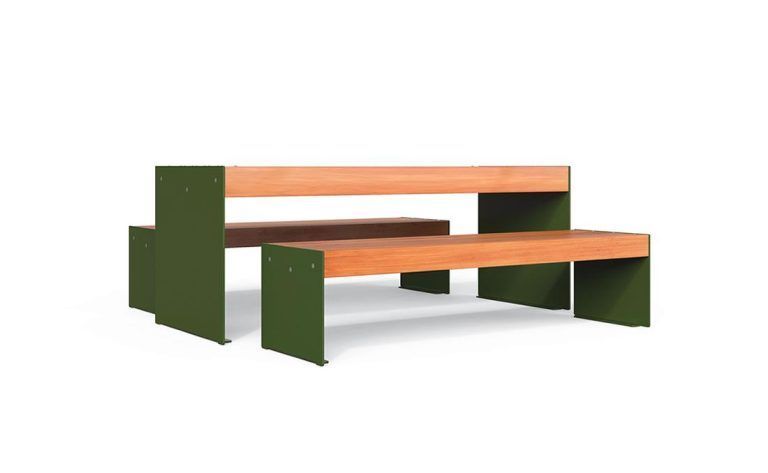 Mesa urbana ideal para exteriores urbanos, resistente y de calidad.