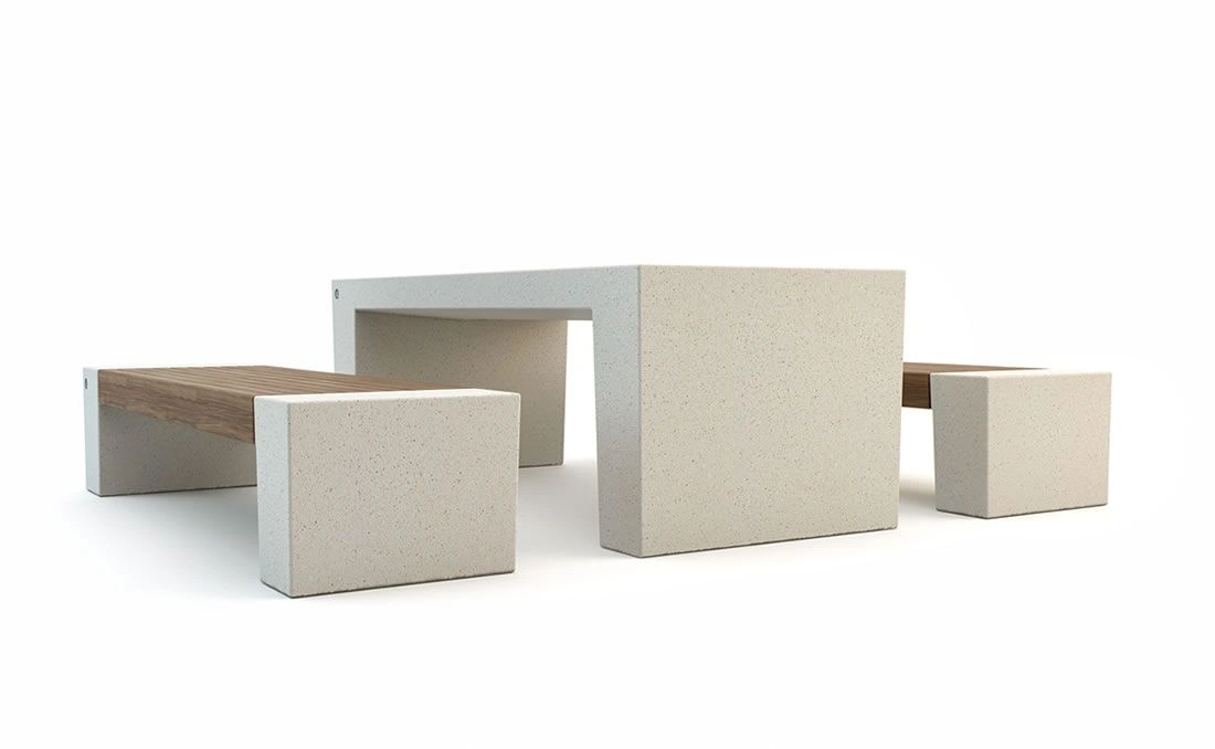 Mesa urbana antivandálica.